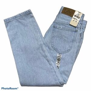 Lee Light Wash Leather Logo Patch Girl’s Denim Jeans NWT